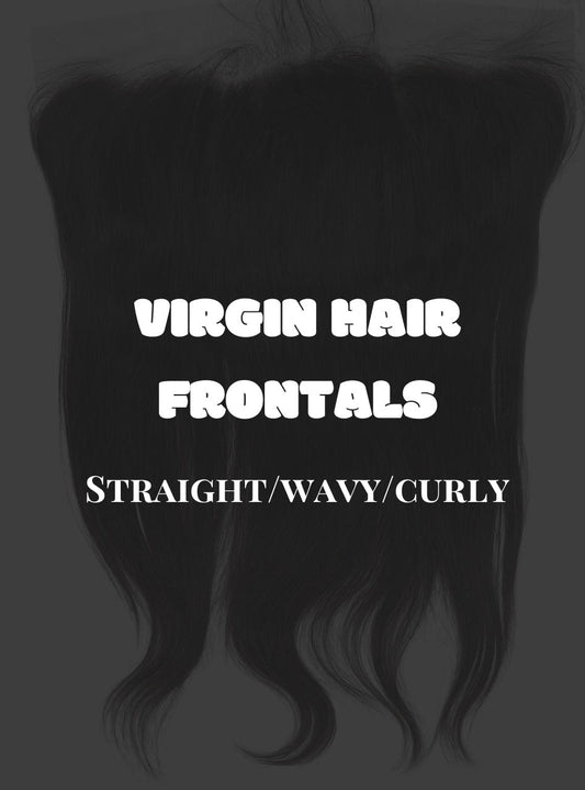 Virgin Hair Frontals 14”-22” | Straight/Wavy/Curly |